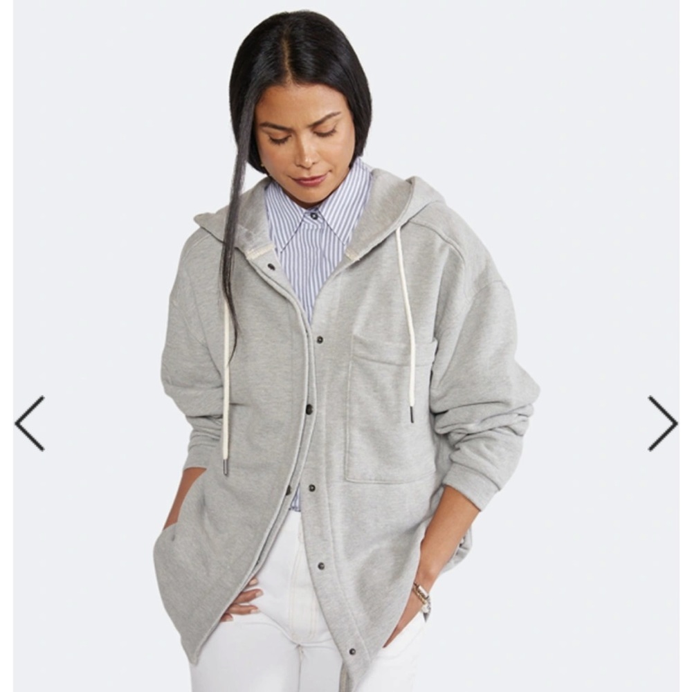 Aster Organic Cotton Blend Fleece Hooded Jacket in Gray by Ética